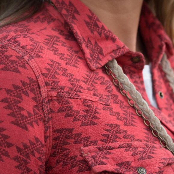 Ryan Michael Aztec Print shirt XXL N7192503 - Picture 2 of 7
